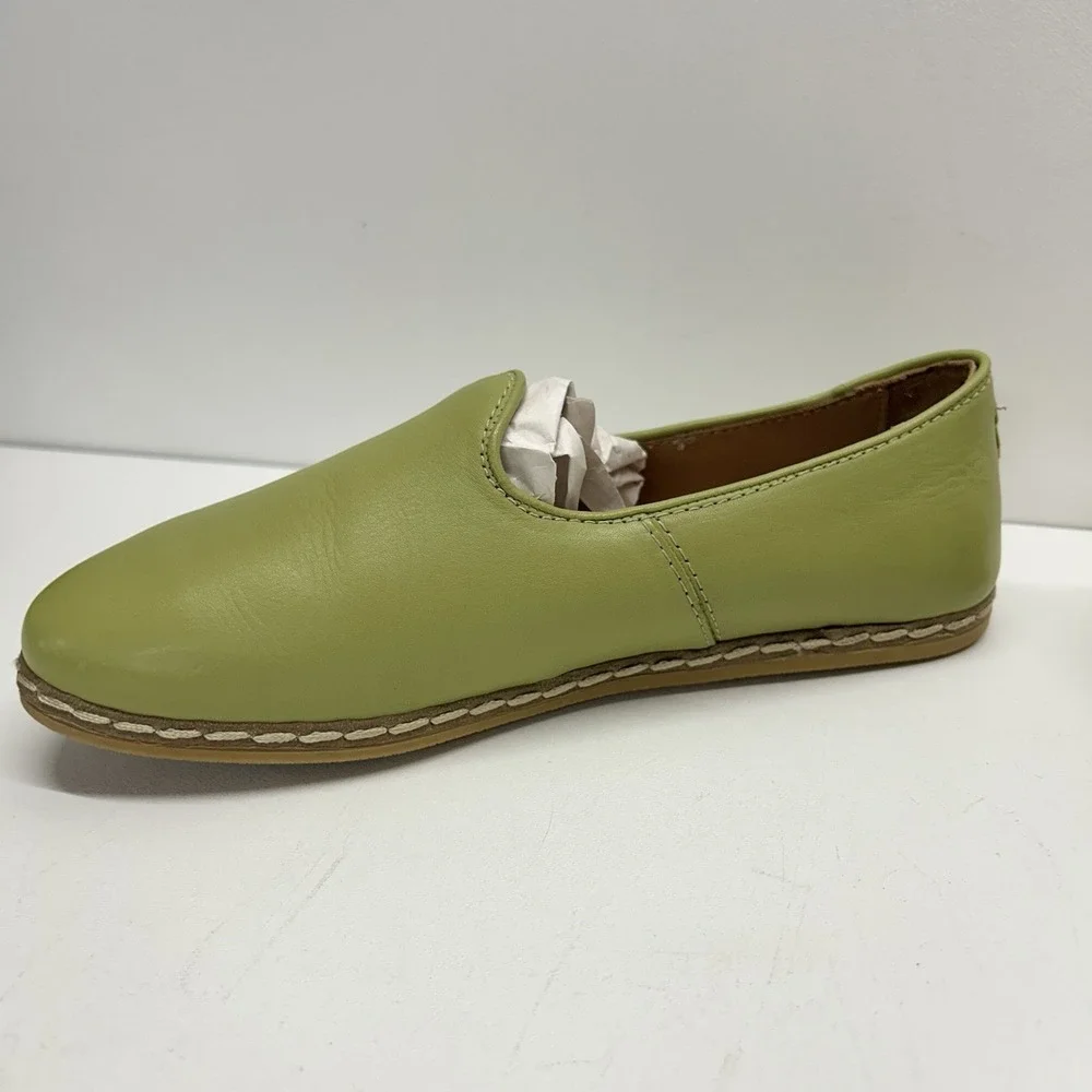 Charix Shoes Women's Pistachio Slip-On Leather Flats Size EU 39.5 US 9 Casual